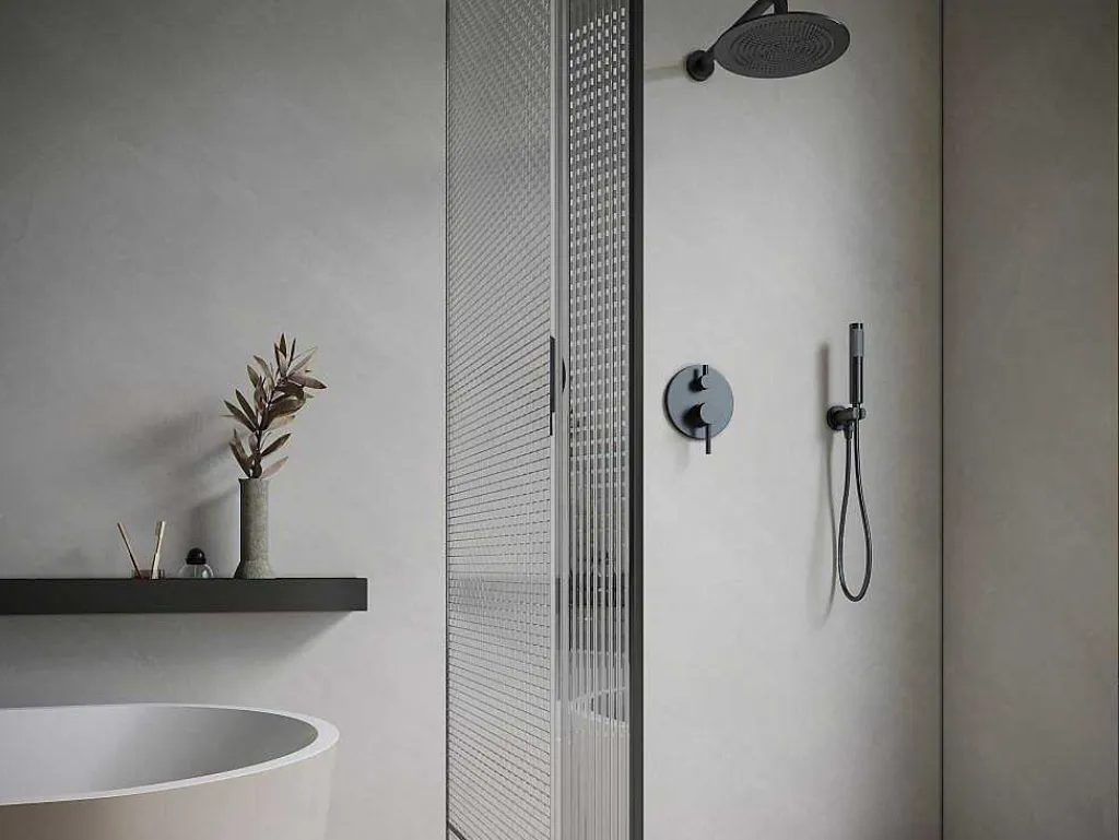 Set Van Inbouwdouche Met Mechanische Mengkraan - Mat Zwart - Tamise-Shower & Design Outlet