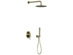 Set Van Inbouwdouche Met Mechanische Mengkraan - Goud Met Geborstelde Afwerking - Tamise-Shower & Design Clearance