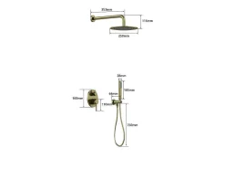 Set Van Inbouwdouche Met Mechanische Mengkraan - Goud Met Geborstelde Afwerking - Tamise-Shower & Design Clearance