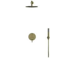 Set Van Inbouwdouche Met Mechanische Mengkraan - Goud Met Geborstelde Afwerking - Tamise-Shower & Design Clearance