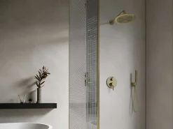 Set Van Inbouwdouche Met Mechanische Mengkraan - Goud Met Geborstelde Afwerking - Tamise-Shower & Design Clearance