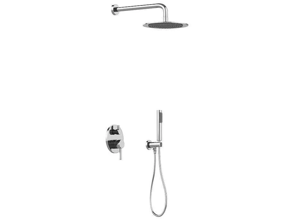 Set Van Inbouwdouche Met Mechanische Mengkraan - Geborsteld Nikkelkleurig - Tamise-Shower & Design Discount