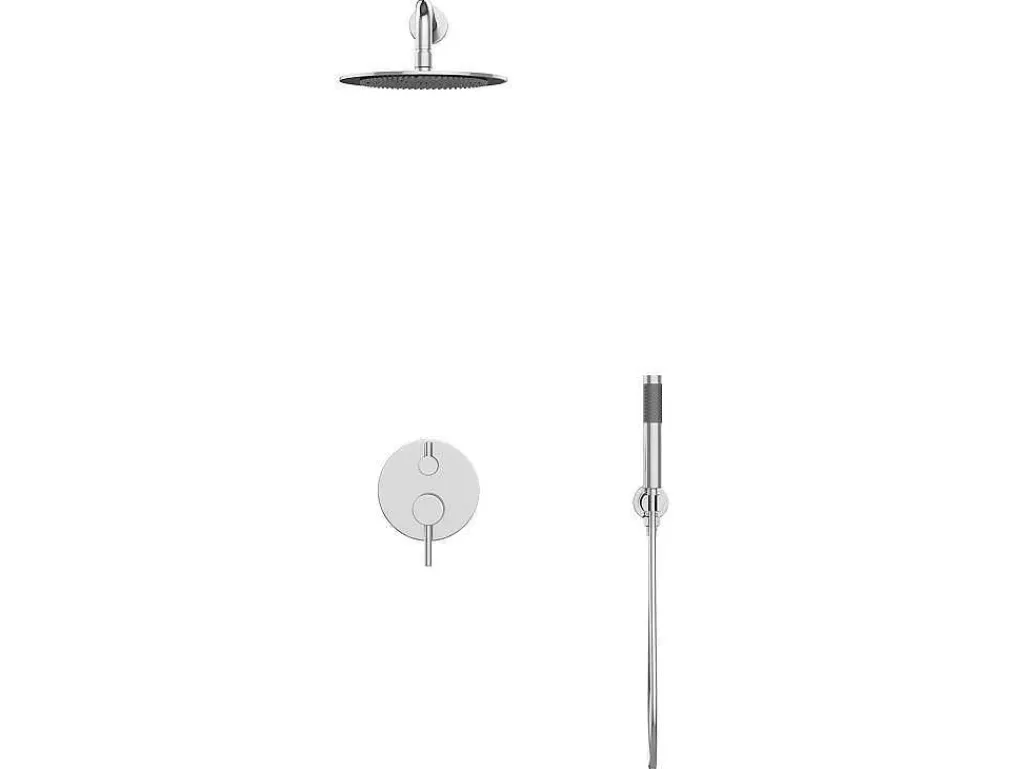 Set Van Inbouwdouche Met Mechanische Mengkraan - Geborsteld Nikkelkleurig - Tamise-Shower & Design Discount
