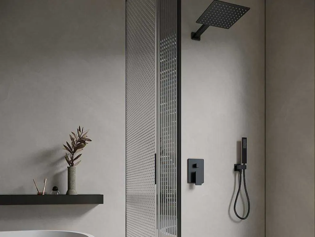 Set Van Inbouwdouche Met Mechanische Mengkraan - Mat Zwart - Tocantis-Shower & Design