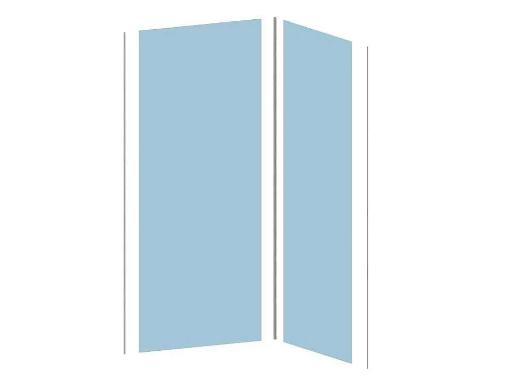 Set Van Twee Douchewandpanelen Inclusief Profielen- L90Cm X L120Cm X H210 Cm-Shower & Design