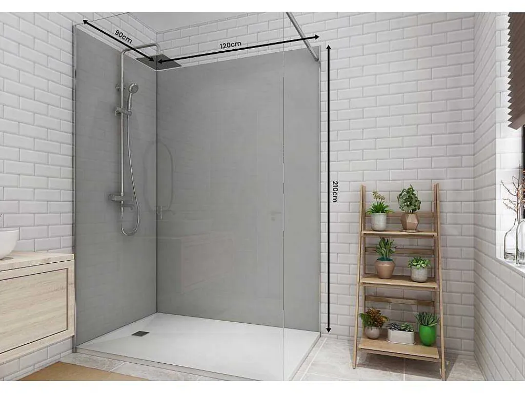 Set Van Twee Douchewandpanelen Inclusief Profielen- L90Cm X L120Cm X H210 Cm-Shower & Design Online