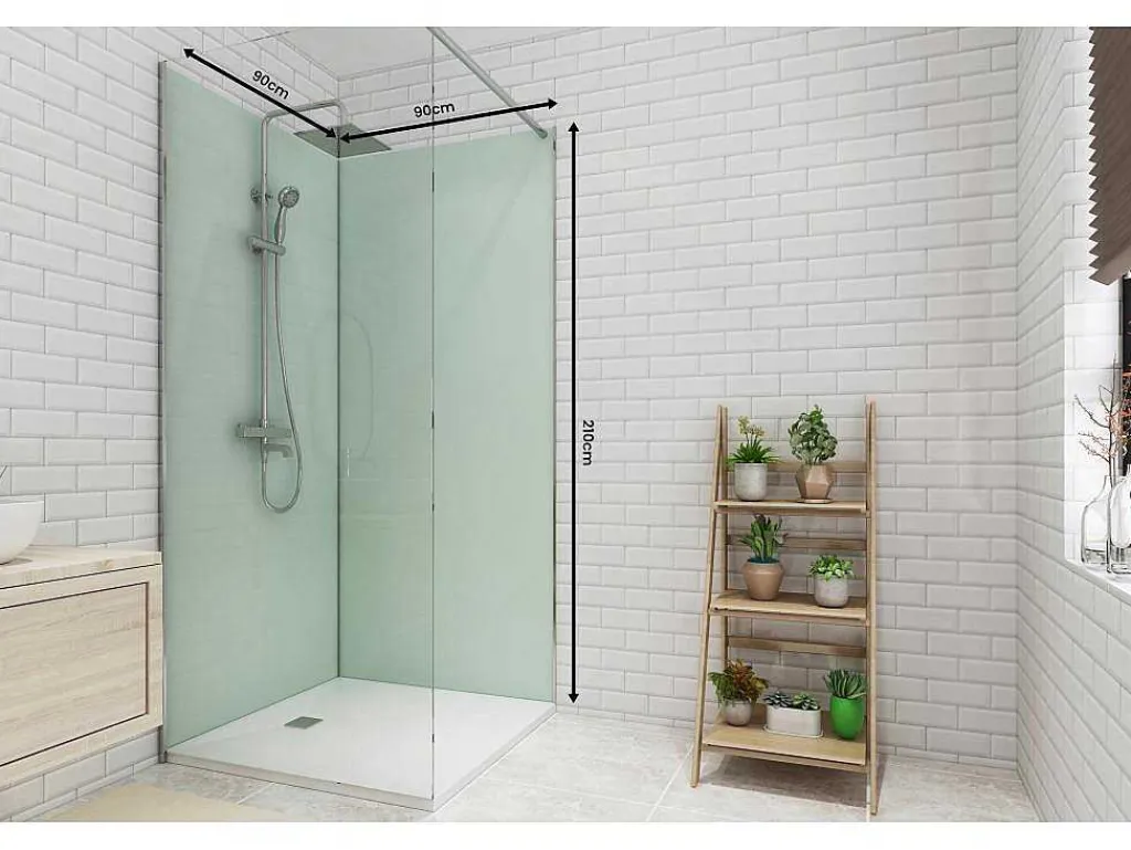 Set Van Twee Douchewandpanelen Inclusief Profielen - 2X L90Cm X H210 Cm-Shower & Design