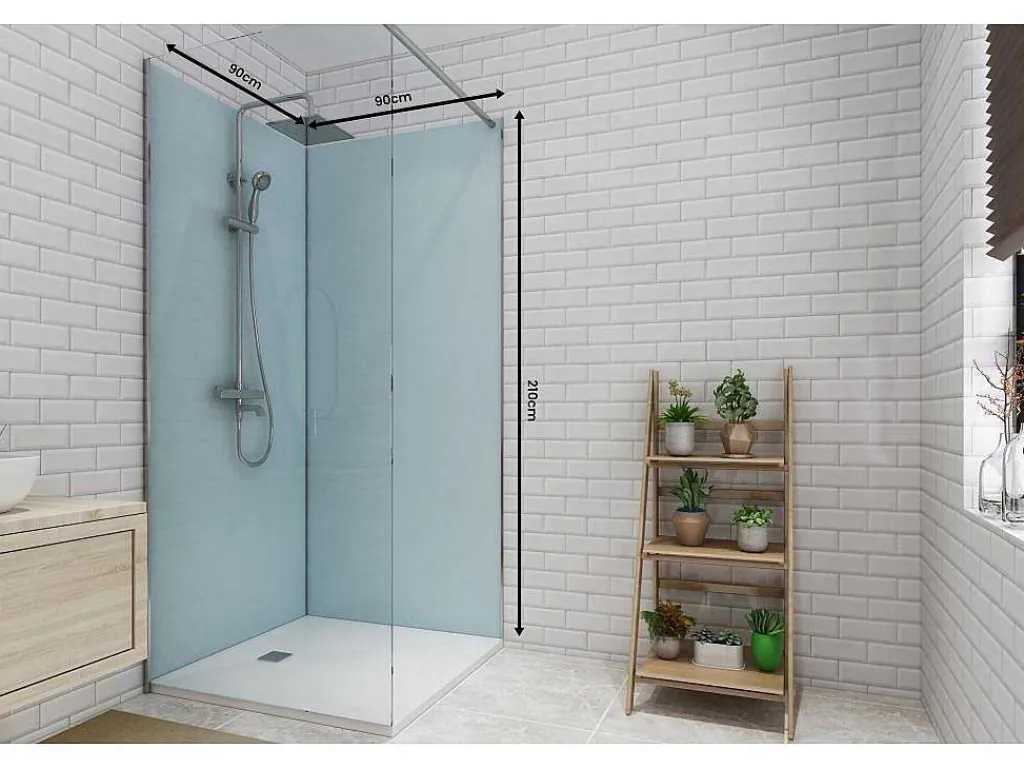 Set Van Twee Douchewandpanelen Inclusief Profielen - 2X L90Cm X H210 Cm-Shower & Design Best