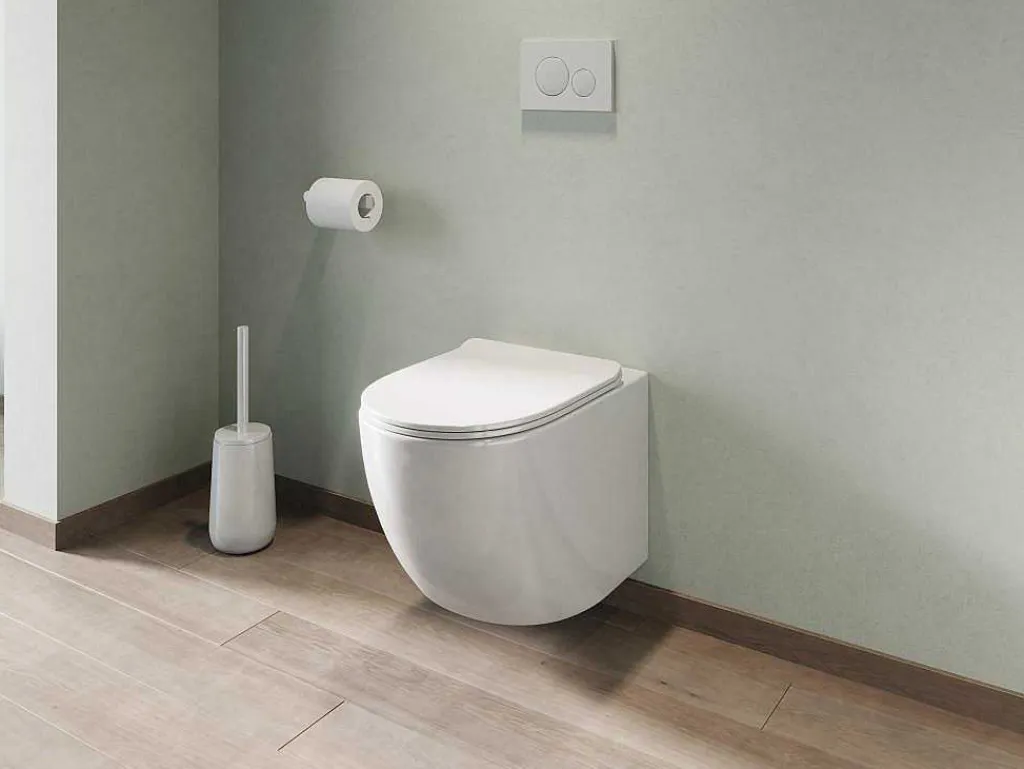 Set Voor Glanzend Witte Hang-Wc Met Voorwandsysteem En Bedieningsplaat - Javoine-Vente-unique Online