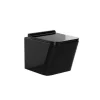 Set Voor Hang-Wc Van Glanzend Zwart Keramiek Met Decoratief Voorwandsysteem - Clemona-Vente-unique