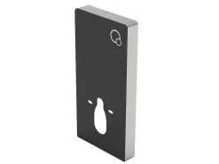 Set Voor Hang-Wc Van Glanzend Zwart Keramiek Met Decoratief Voorwandsysteem - Clemona-Vente-unique