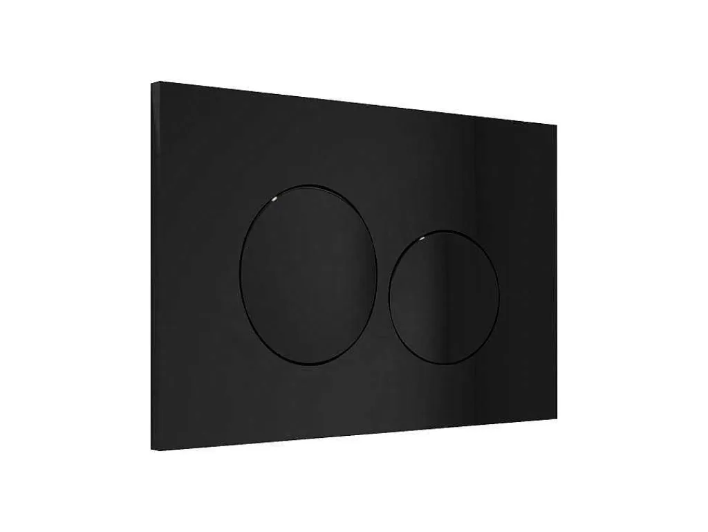 Set Voor Hang-Wc Van Mat Zwart Keramiek Met Optie Voorwandsysteem En Ronde Bedieningsplaat - Clemona-Vente-unique Discount