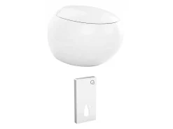 Set Voor Hang-Wc Van Wit Keramiek Met Decoratief Voorwandsysteem - Huro Ii-Vente-unique New