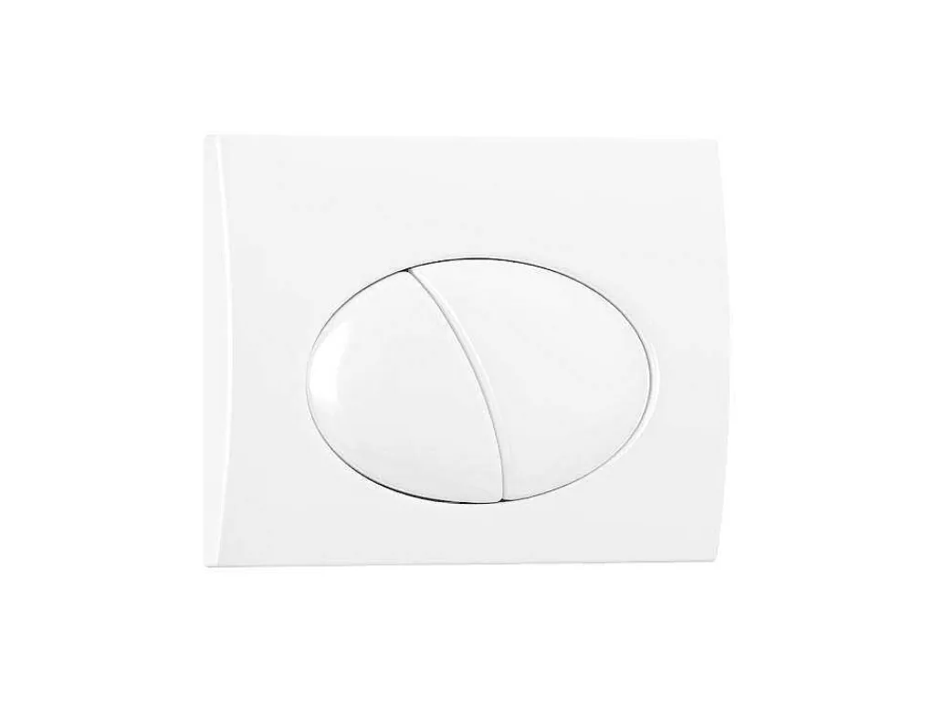 Set Voor Witte Hang-Wc Met Voorwandsysteem En Chroomkleurige Ovalen Bedieningsplaat - Clemona-Vente-unique Sale
