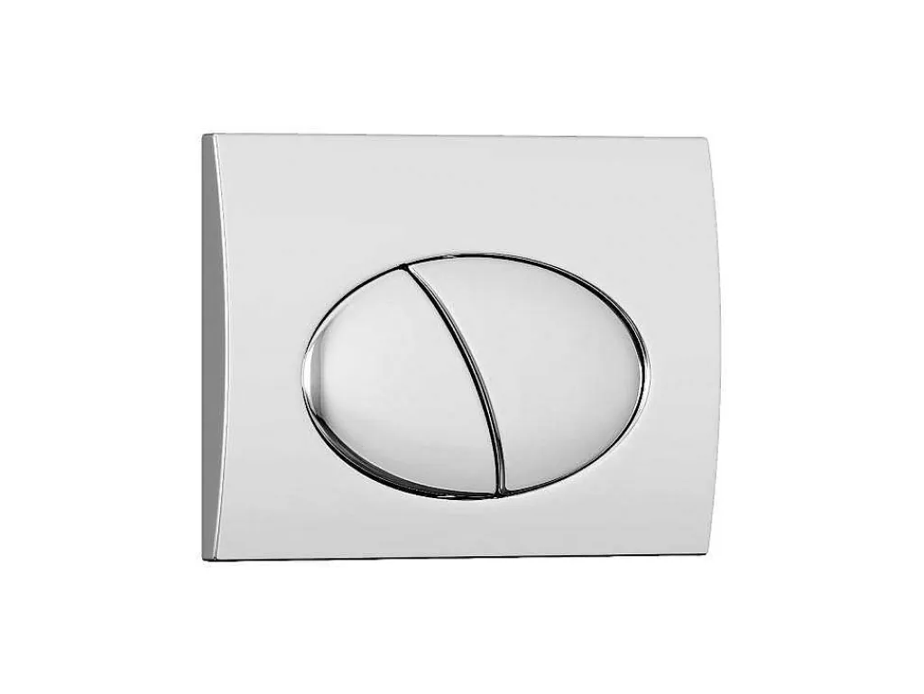 Set Voor Witte Hang-Wc Met Voorwandsysteem En Chroomkleurige Ovalen Bedieningsplaat - Clemona-Vente-unique