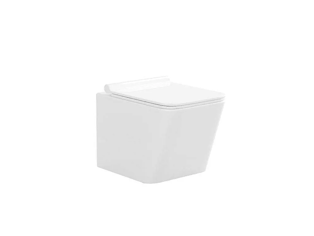 Set Voor Witte Hang-Wc Met Voorwandsysteem En Witte Ronde Bedieningsplaat - Clemona-Vente-unique New