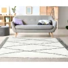 Shaggy Hoogpolig Tapijt Berberstijl Hania - Polyester - 160 X 230 Cm - Beige En Grijs-OZAIA New