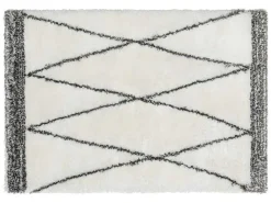 Shaggy Hoogpolig Tapijt Berberstijl Hania - Polyester - 160 X 230 Cm - Beige En Grijs-OZAIA New