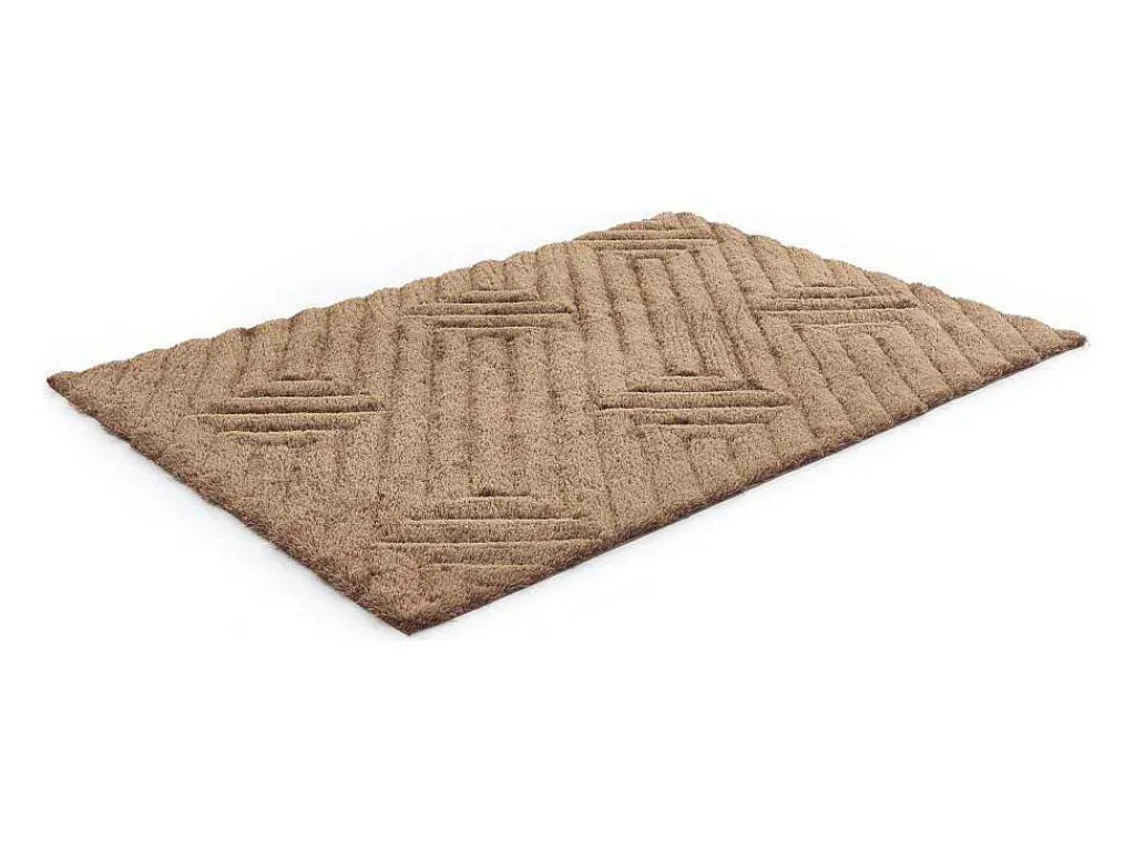 Shaggy Hoogpolig Vloerkleed In Relief - 160 X 230 Cm - Donkerbruin - Maze-OZAIA Best