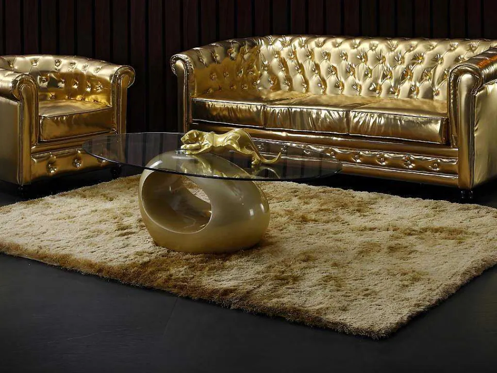 Shaggy Tapijt Glitter - 160 X 230 Cm - Goudkleurig-OZAIA Sale