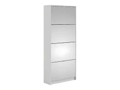 Shane Schoenenkast 4 Klapdeuren Met Spiegel 2R Wit.-Vente-unique Clearance