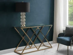 Sidetable Charlotte - Gehard Glas En Staal - Goudkleurig - Van-PASCAL MORABITO New