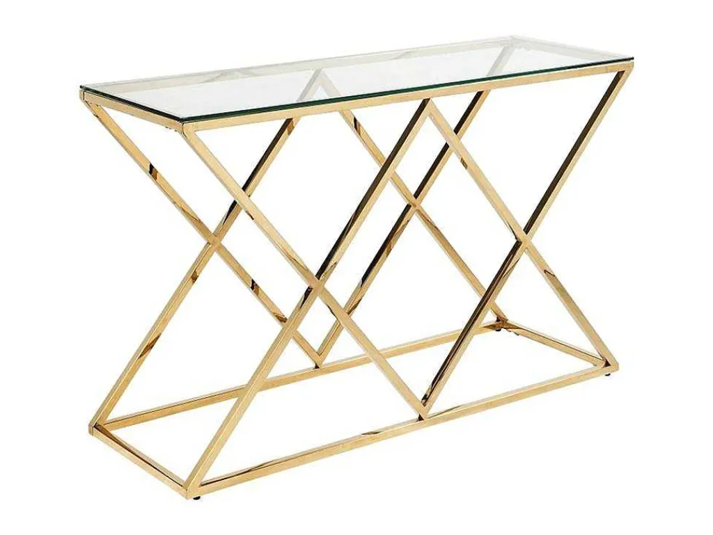 Sidetable Charlotte - Gehard Glas En Staal - Goudkleurig - Van-PASCAL MORABITO New
