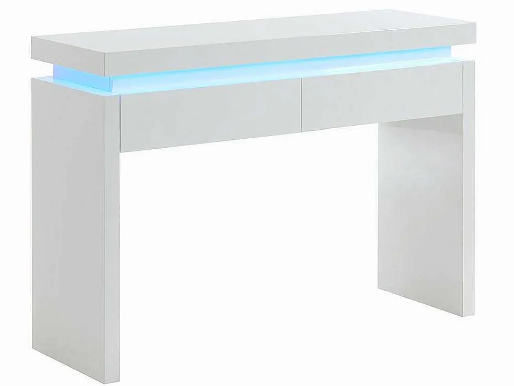 Sidetable Emerson - Met Led-Verlichting - 2 Lades - Wit Gelakt Mdf-Vente-unique Outlet