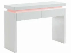 Sidetable Emerson - Met Led-Verlichting - 2 Lades - Wit Gelakt Mdf-Vente-unique Outlet