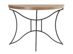 Sidetable In Mdf En Metaal - Houtlook En Zwart - Lolana-Vente-unique New