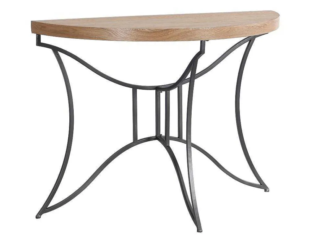 Sidetable In Mdf En Metaal - Houtlook En Zwart - Lolana-Vente-unique New