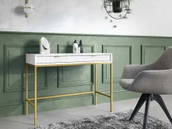 Sidetable Met 2 Laden - Wit En Goudkleurig - Liouba Van-PASCAL MORABITO Hot