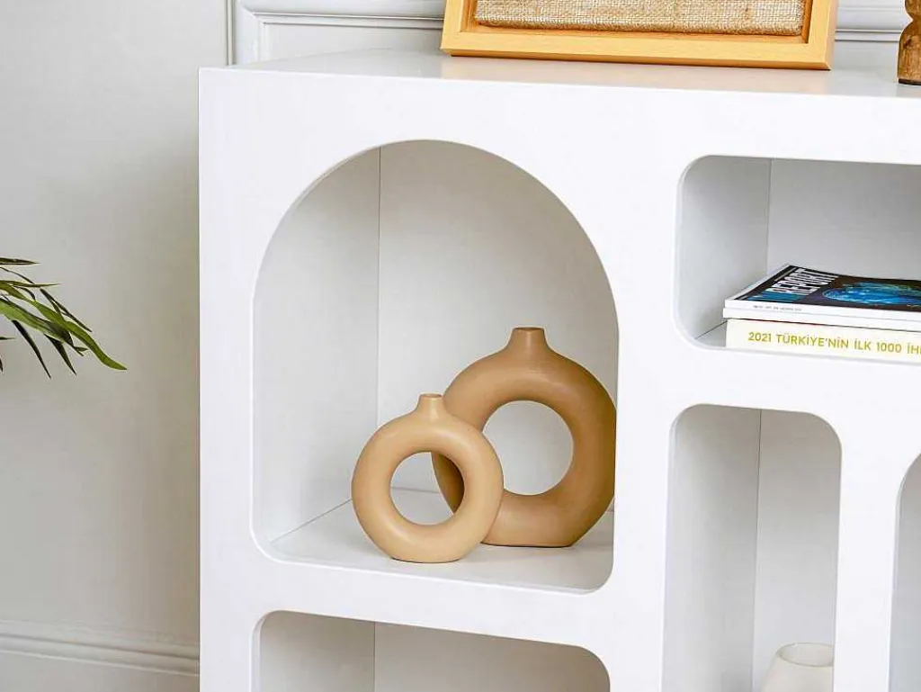 Sidetable Met 5 Nissen - Wit - Luela-Vente-unique