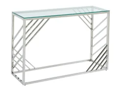 Sidetable Van Gehard Glas En Roestvrij Staal - Chroom - Simato - Van-PASCAL MORABITO Outlet