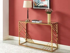 Sidetable Van Gehard Glas En Roestvrij Staal - Goud - Simato - Van-PASCAL MORABITO New