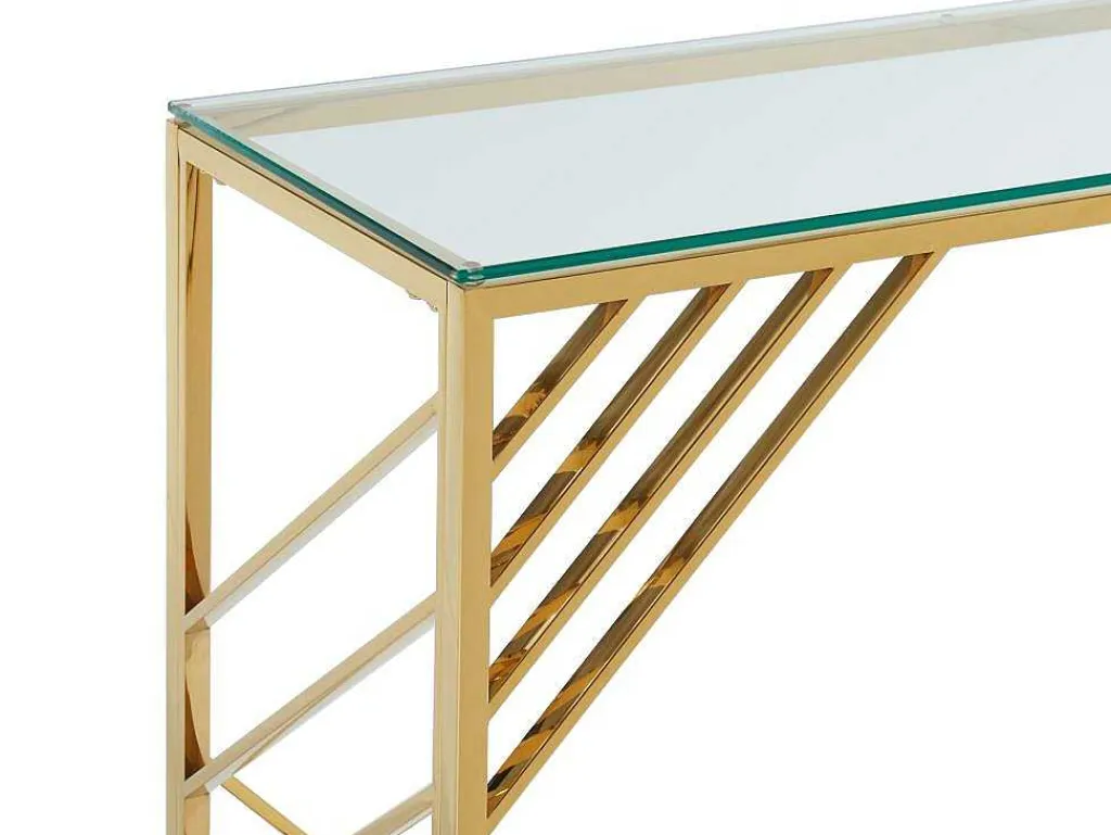 Sidetable Van Gehard Glas En Roestvrij Staal - Goud - Simato - Van-PASCAL MORABITO New