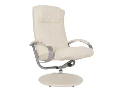 Siena Relaxfauteuil Met Kruk, Creme-Wit-Vente-unique Sale