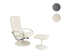 Siena Relaxfauteuil Met Kruk, Creme-Wit-Vente-unique Sale