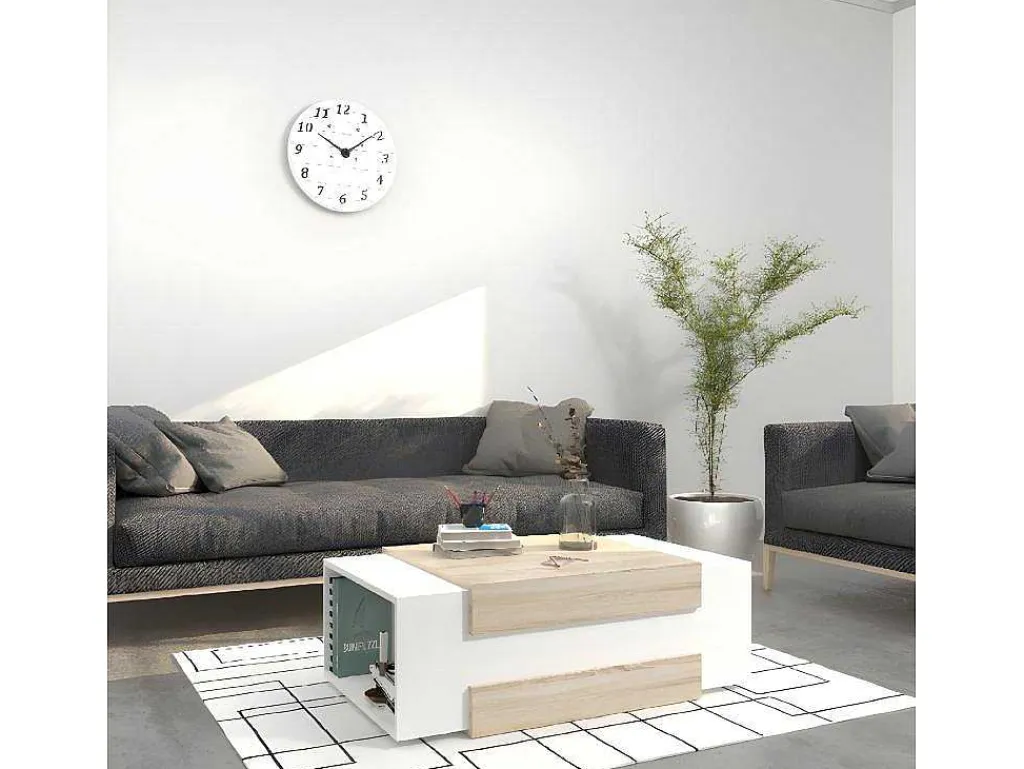 Simon Koffietafel, Wit, Sonoma, 100X60X35 Cm, Epikasa-Homemania Online