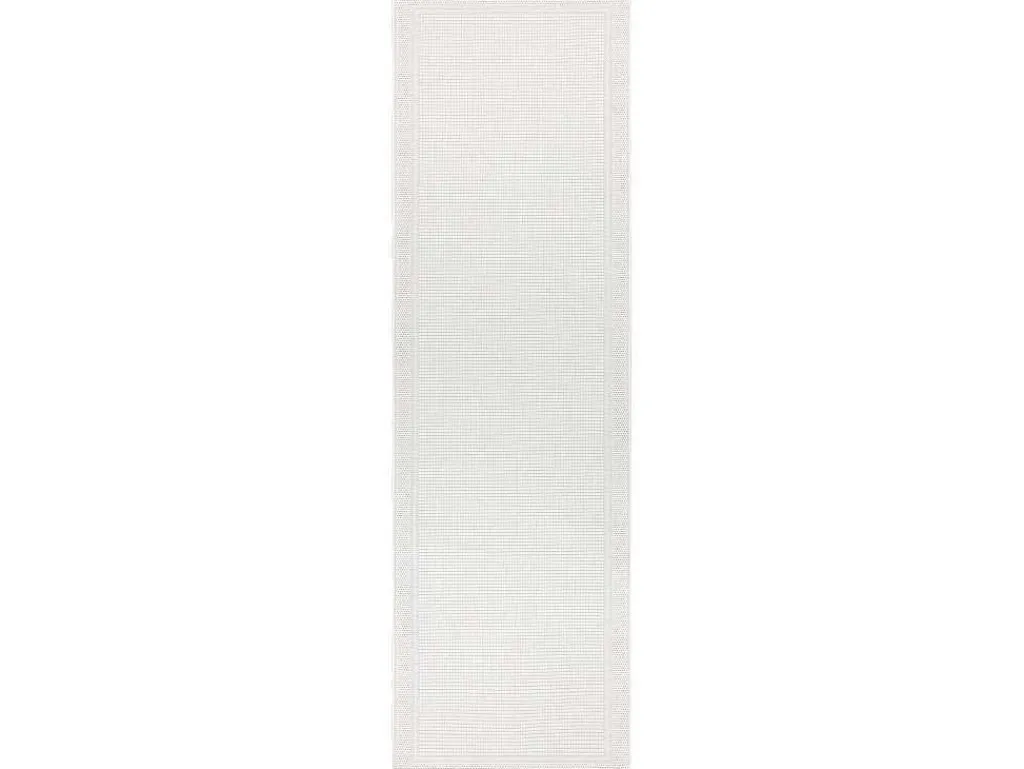 Sisal Tapijt, Loper Timo 5979 Buitenshuis Kader Wit 80X300 Cm-RugsX New