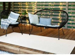 Sisal Tapijt, Loper Timo 5979 Buitenshuis Kader Wit 80X300 Cm-RugsX New
