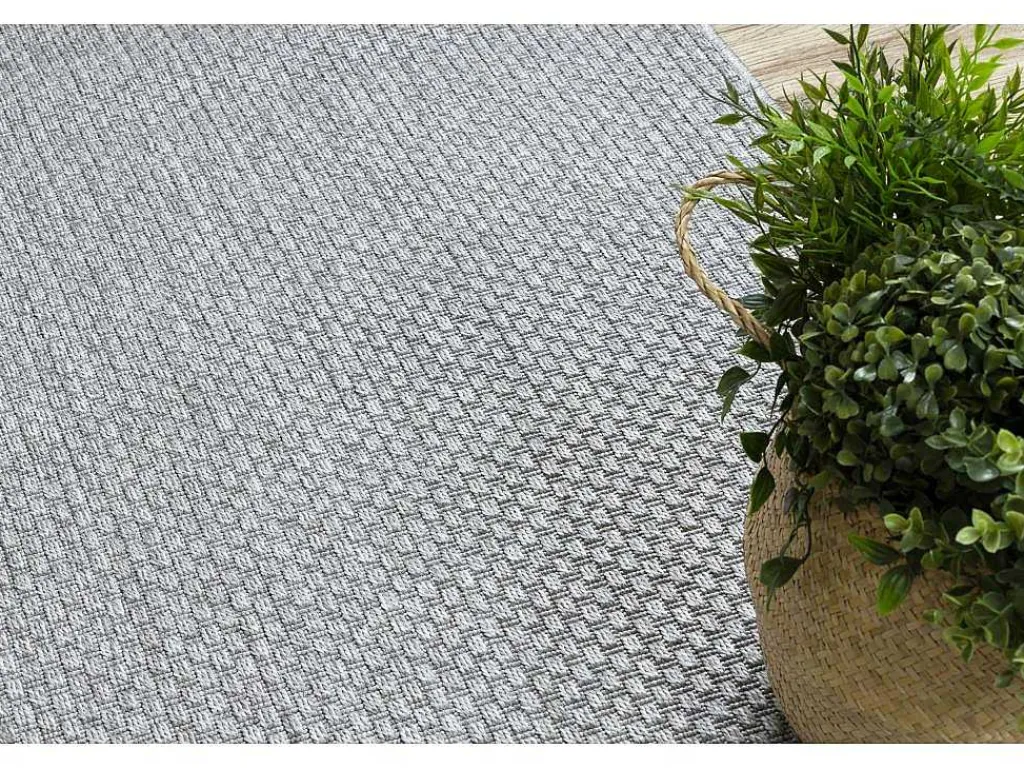 Sisal Tapijt, Loper Timo 6272 Buitenshuis Grijskleuring 80X250 Cm-RugsX Discount
