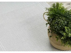 Sisal Tapijt, Loper Timo 5979 Buitenshuis Kader Wit 70X250 Cm-RugsX Outlet