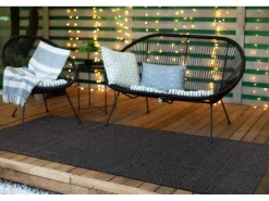 Sisal Tapijt, Loper Timo 0000 Buitenshuis Zwart 70X300 Cm-RugsX Discount