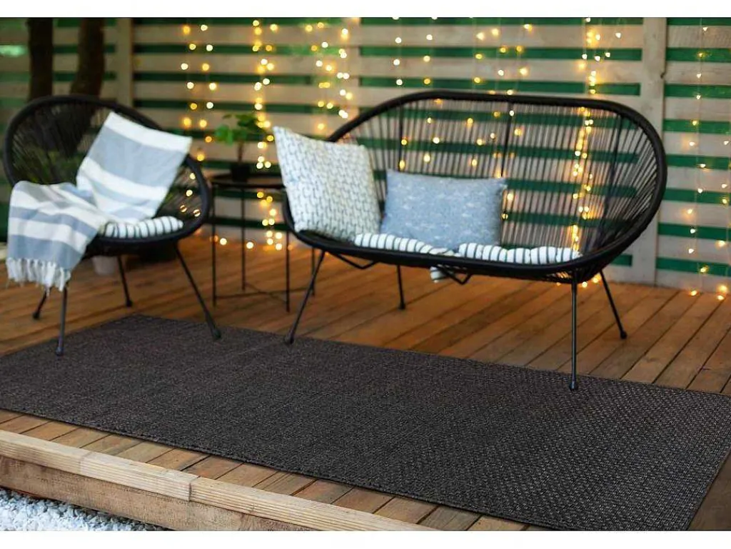 Sisal Tapijt, Loper Timo 0000 Buitenshuis Zwart 70X300 Cm-RugsX Discount