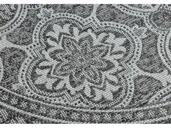 Sisal Tapijt Sisal Loft 21193 Rond Boho Ivoor/Zilver/Grijskleuring Cercle 120 Cm-RugsX Sale