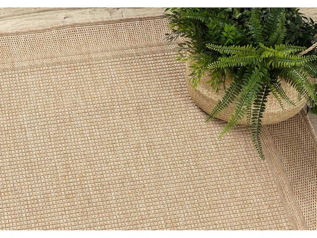 Sisal Tapijt Timo 5979 Buitenshuis Kader Donker Beige 180X270 Cm-RugsX Clearance