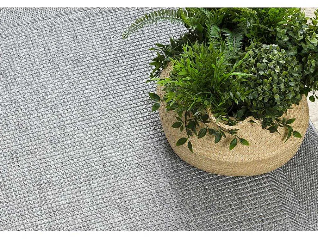 Sisal Tapijt Timo 5979 Buitenshuis Kader Grijskleuring 240X330 Cm-RugsX Clearance
