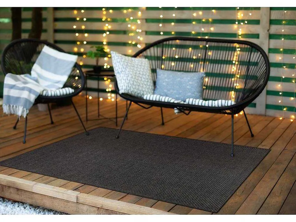Sisal Tapijt Timo 0000 Buitenshuis Zwart 140X190 Cm-RugsX Online