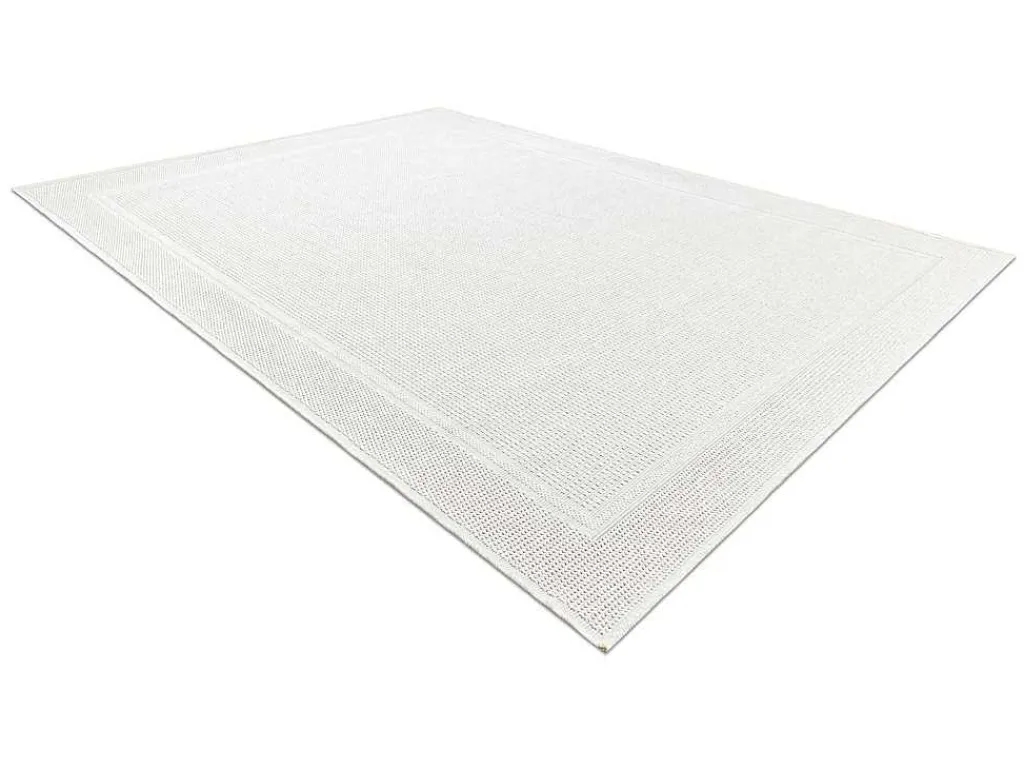 Sisal Tapijt Timo 5979 Buitenshuis Kader Wit 180X270 Cm-RugsX Outlet